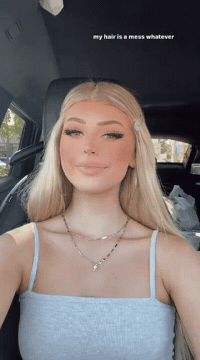 Woman Taking Selfie In Car Saying My Hair Is A Mess Whatever GIF