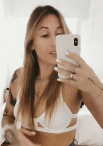 Woman Taking Selfie In Mirror GIF