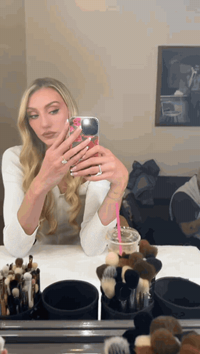 Woman Taking Selfie In Mirror GIF