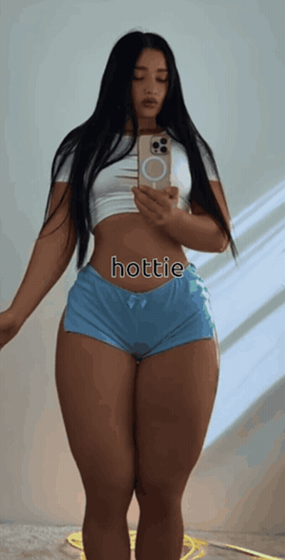 Woman Taking Selfie In Mirror With Hottie On Stomach GIF