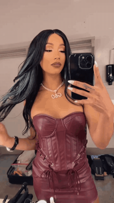 Woman Taking Selfie In Mirror With Phone GIF
