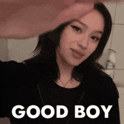 Woman Taking Selfie With Good Boy GIF