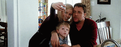 Woman Taking Selfie With Man And Child GIF