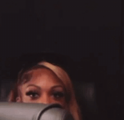Woman Taking Selfie With Microphone GIF