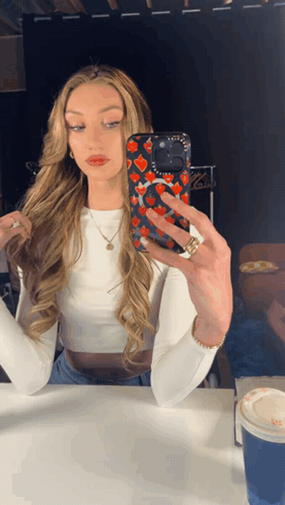 Woman Taking Selfie With Phone GIF