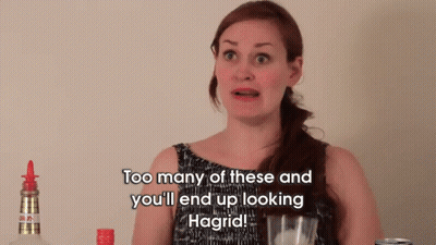 Woman Talking About Too Many Making You Look Hagrid GIF