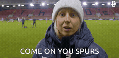 Woman Talking Into Microphone Come On You Spurs GIF