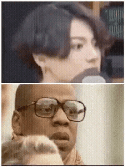 Woman Talking Into Microphone Man Pointing GIF