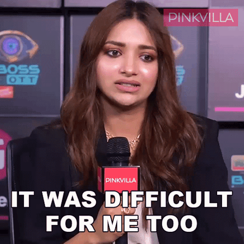 Woman Talking Into Microphone With It Was Difficult For Me Too GIF