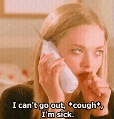 Woman Talking On Cell Phone Coughing GIF