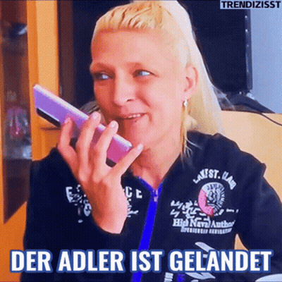 Woman Talking On Cell Phone Der Adler Ist Gelandet GIF