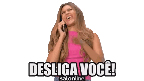 Woman Talking On Cell Phone Desliga Voce Salonline Sticker