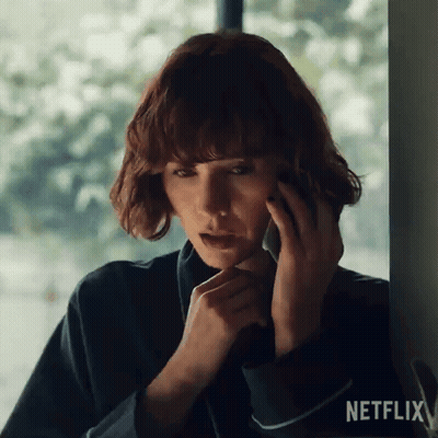 Woman Talking On Cell Phone Netflix Logo GIF