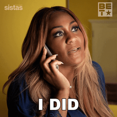 Woman Talking On Cell Phone Saying I Did GIF