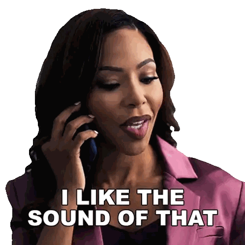 Woman Talking On Cell Phone Saying I Like The Sound Of That Sticker