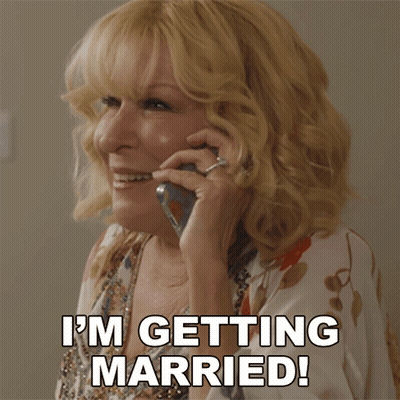Woman Talking On Cell Phone Saying I'm Getting Married GIF