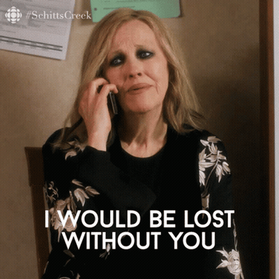 Woman Talking On Cell Phone Saying I Would Be Lost Without You GIF
