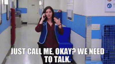 Woman Talking On Cell Phone Saying Just Call Me Okay We Need To Talk GIF