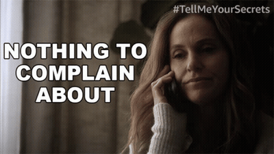 Woman Talking On Cell Phone Saying Nothing To Complain About GIF