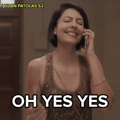 Woman Talking On Cell Phone Saying Oh Yes Yes GIF