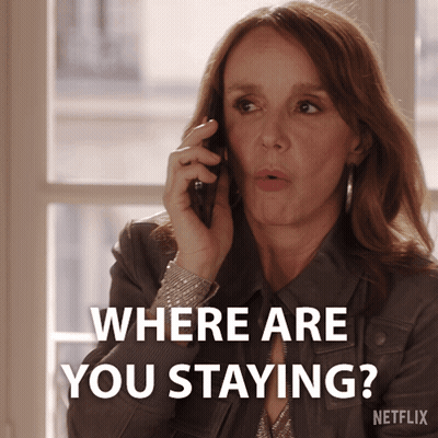 Woman Talking On Cell Phone Saying Where Are You Staying GIF