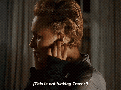 Woman Talking On Cell Phone This Is Not Fucking Trevor GIF