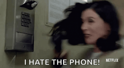 Woman Talking On Pay Phone Saying I Hate Phone GIF