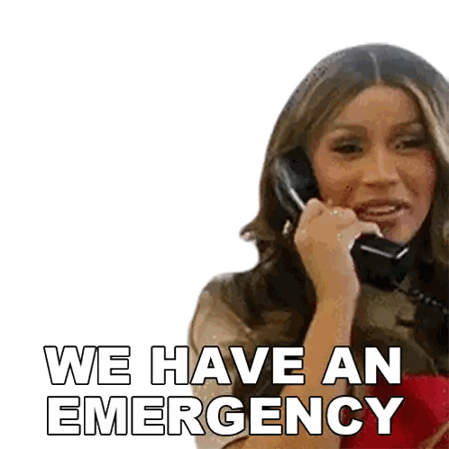 Woman Talking On Phone Emergency Sticker
