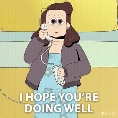 Woman Talking On Phone Saying I Hope You're Doing Well GIF