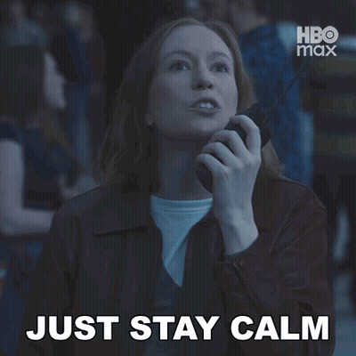 Woman Talking On Phone Saying Just Stay Calm GIF