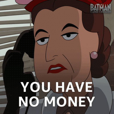 Woman Talking On Phone Saying No Money GIF
