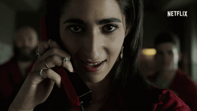Woman Talking On Phone With Empeza GIF