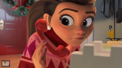 Woman Talking On Red Telephone GIF