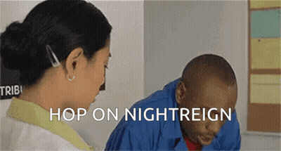 Woman Talking To Man Hop On Nightreign GIF