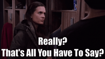 Woman Talking To Man In Locker Room GIF