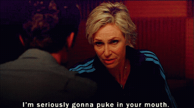 Woman Talking To Man Saying I'm Seriously Gonna Puke In Your Mouth GIF