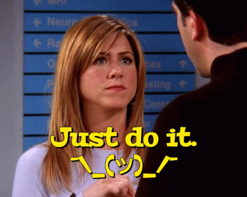 Woman Talking To Man Saying Just Do It GIF