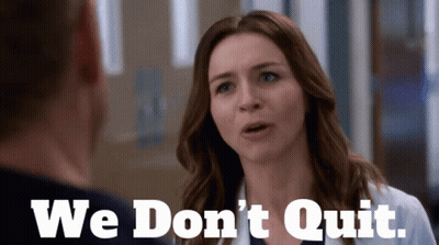 Woman Talking To Man Saying We Don't Quit GIF