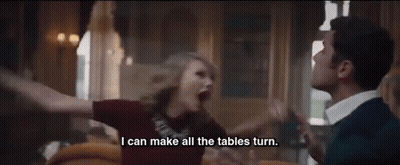 Woman Telling Man I Can Make All The Tables Turn GIF
