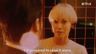 Woman Telling Man She Will Raise It Alone GIF