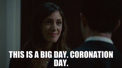 Woman Telling Man This Is A Big Day Coronation Day GIF