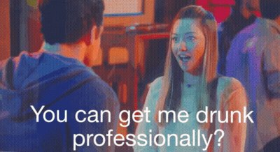 Woman Telling Man You Can Get Me Drunk Professionally GIF