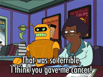 Woman Telling Robot You Gave Me Cancer GIF