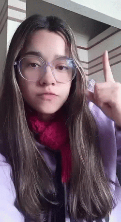 Woman Telling Us To Follow Up GIF