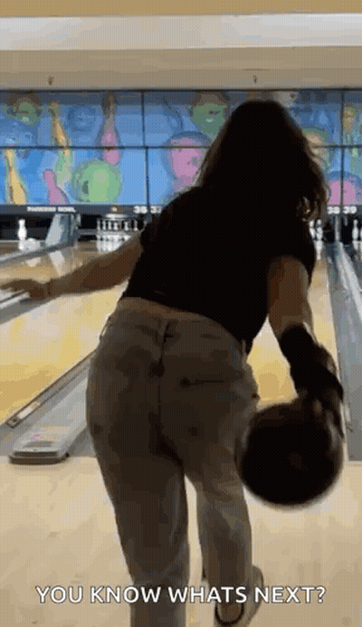 Woman Throwing Bowling Ball Says You Know Whats Next GIF