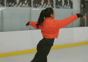 Woman Trying Ice Skating  GIF