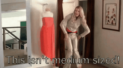Woman Trying Red Dress Says This Isnt Medium Sized GIF