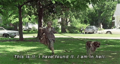 Woman Walking Dog Saying This Is It GIF