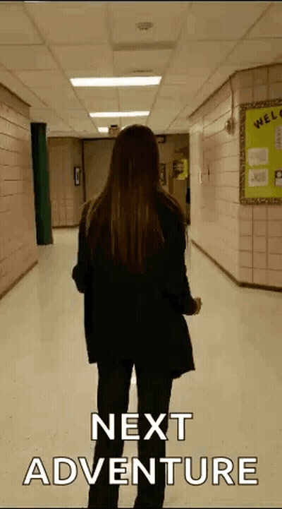 Woman Walking Down Hallway Next Adventure GIF