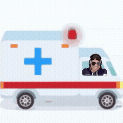 Woman Walking In Front Of Ambulance GIF